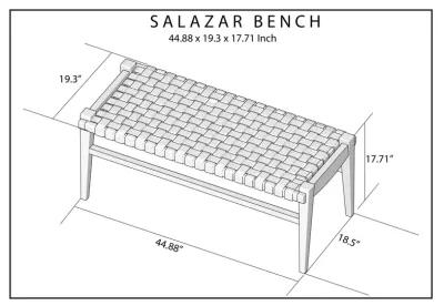 Salazar Tan Leather Bench