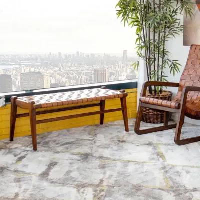 Salazar Tan Leather Bench