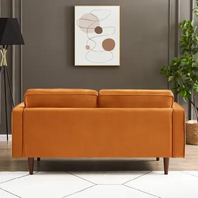 Kirby Burnt Orange Fabric Loveseat