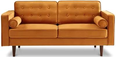 Kirby Burnt Orange Fabric Loveseat