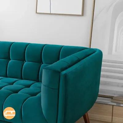 Kano Large Teal Velvet Sofa