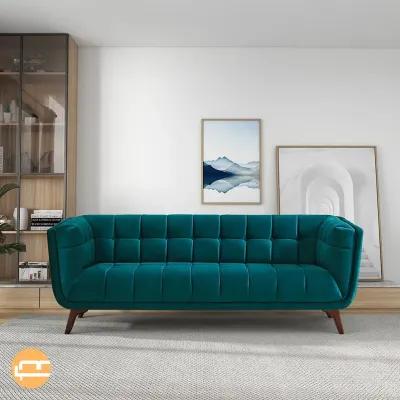 Kano Large Teal Velvet Sofa