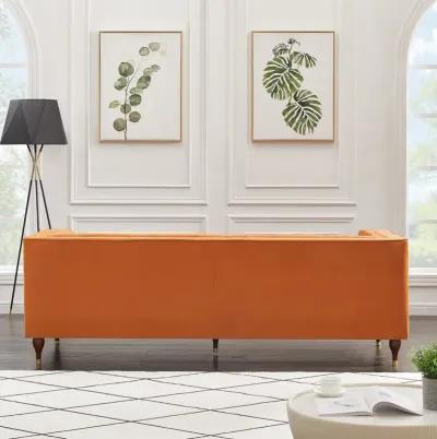 Houston Burnt Orange Velvet Modern Sofa