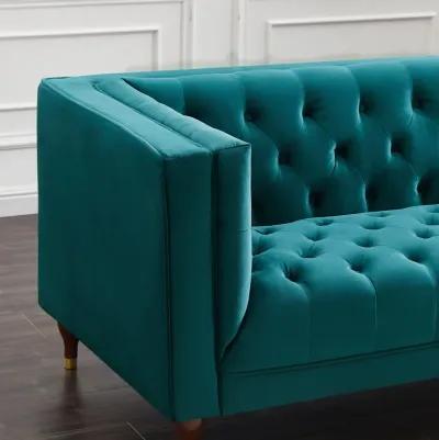 Houston Teal Velvet Modern Sofa