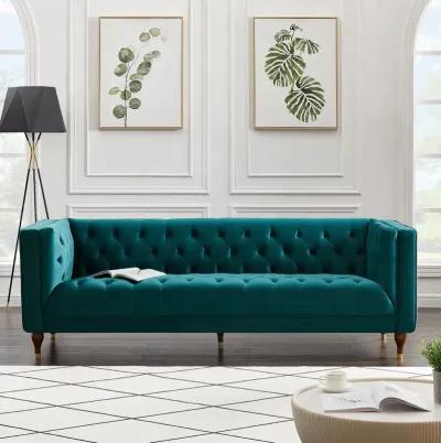 Houston Teal Velvet Modern Sofa