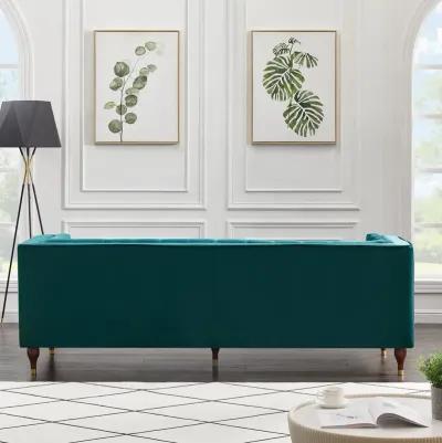 Houston Teal Velvet Modern Sofa