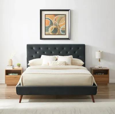 Ashley Queen Dark Gray Velvet Platform Bed