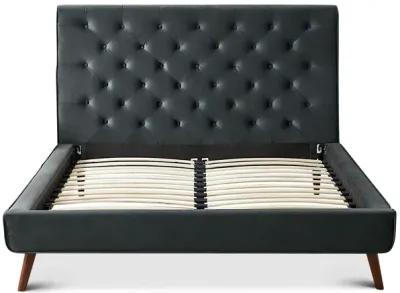 Ashley Queen Dark Gray Velvet Platform Bed