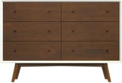 Noak White Mid Century Modern Dresser 6 Drawer