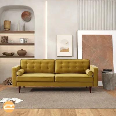 Kirby Dark Yellow Velvet Sofa