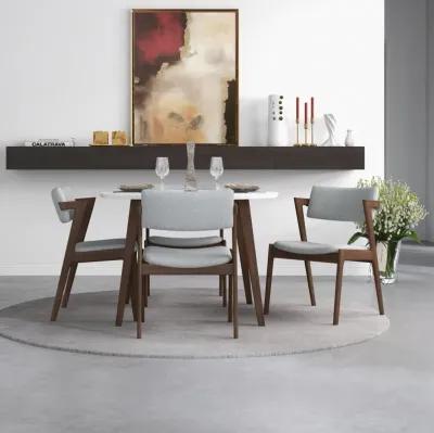 Palmer Dining set with 4 Ricco Dining Chairs(Light Grey)