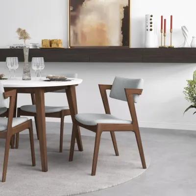 Palmer Dining set with 4 Ricco Dining Chairs(Light Grey)