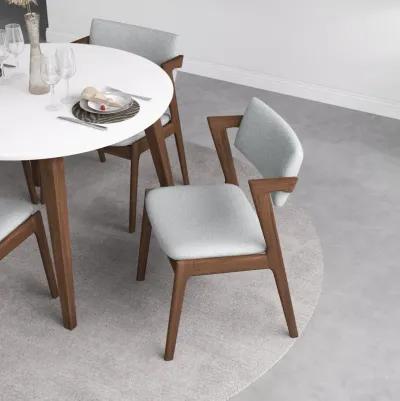 Palmer Dining set with 4 Ricco Dining Chairs(Light Grey)