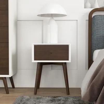 Hayes White Solid Wood Base Night Stand