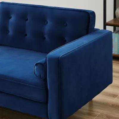 Kirby Navy Blue Velvet Loveseat