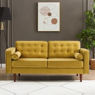 Kirby Gold Velvet Loveseat