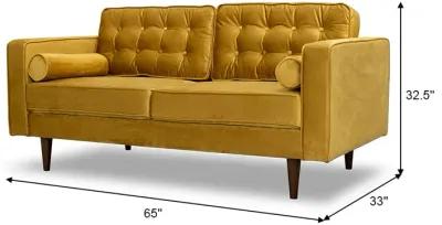 Kirby Gold Velvet Loveseat