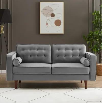 Kirby Grey Velvet Loveseat