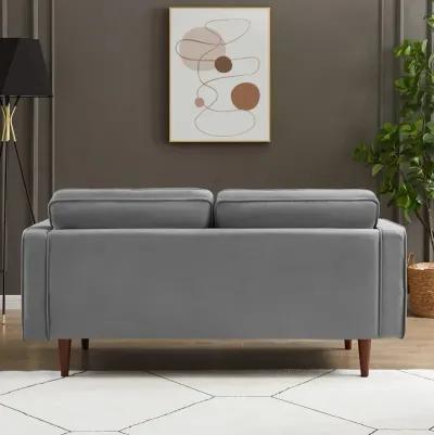 Kirby Grey Velvet Loveseat