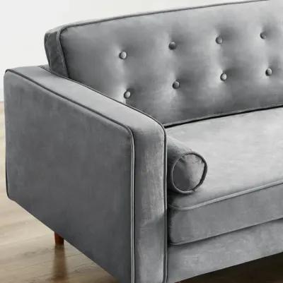 Kirby Grey Velvet Loveseat