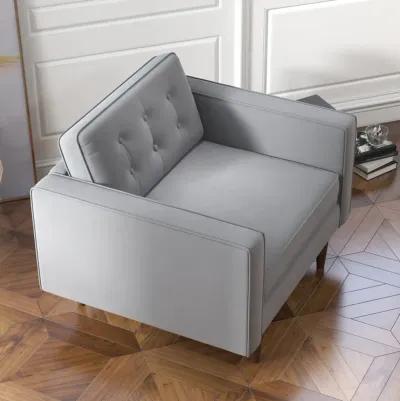 Kirby Grey Velvet Lounge Chair