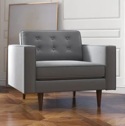 Kirby Grey Velvet Lounge Chair