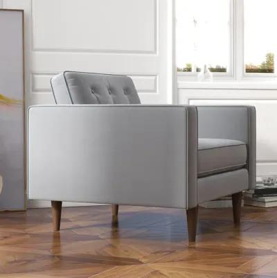 Kirby Grey Velvet Lounge Chair