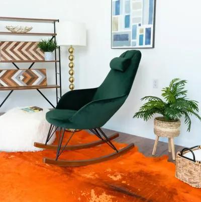 Ingrid Green Velvet Rocking Chair