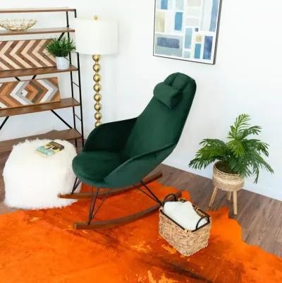 Ingrid Green Velvet Rocking Chair