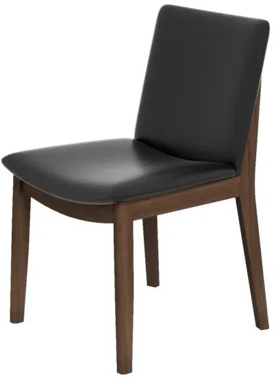 Virginia Dining Chair Black Leather Set of 2