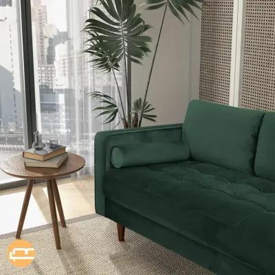 Tessa Dark Green Velvet Sofa 84"