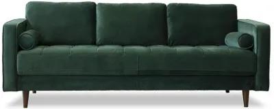 Tessa Dark Green Velvet Sofa 84"