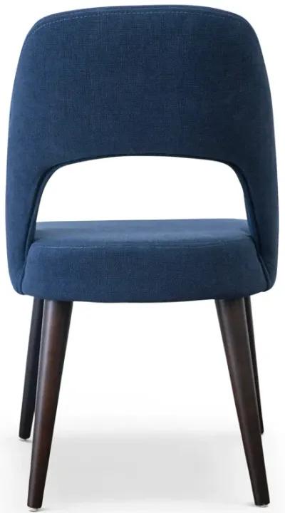 Ariana Modern Dining Chair Navy Blue Fabric Set of 2