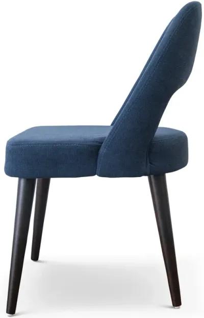 Ariana Modern Dining Chair Navy Blue Fabric Set of 2