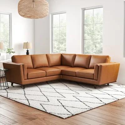 Ernest Tan Leather Corner Sofa