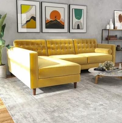 Olson Sectional Sofa Gold Velvet Left Chaise