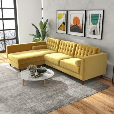 Olson Sectional Sofa Gold Velvet Left Chaise