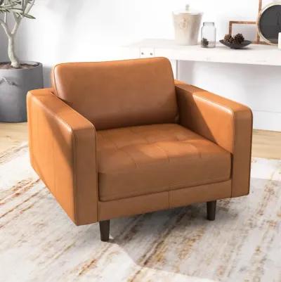 Tessa Tan Leather Leather Lounge Chair