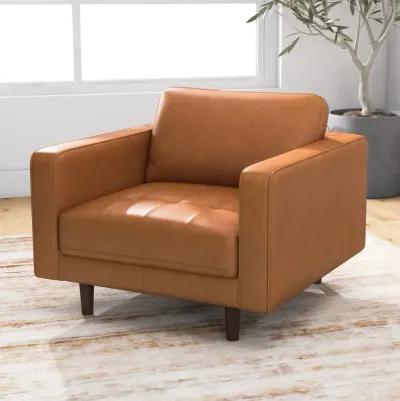 Tessa Tan Leather Leather Lounge Chair