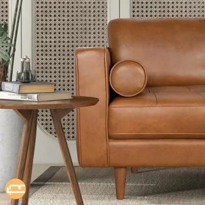 Tessa Genuine Leather Sofa in Tan