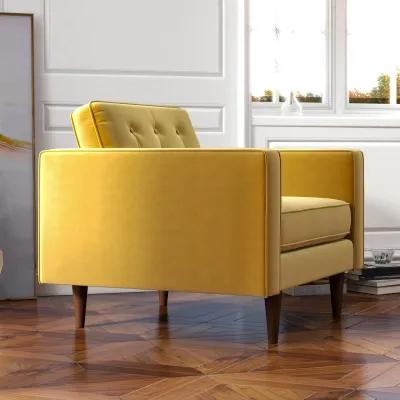 Kirby Gold Velvet Armchair