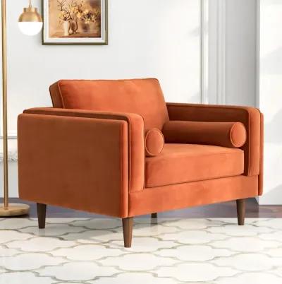 Fordham Burnt Orange Velvet Lounge Chair