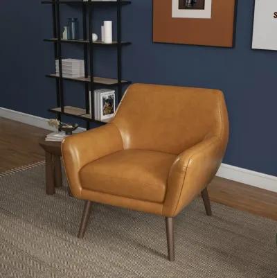 Penny Tan Leather Lounge Chair