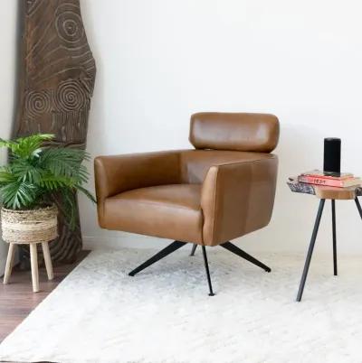 Megan Tan Leather Lounge Chair