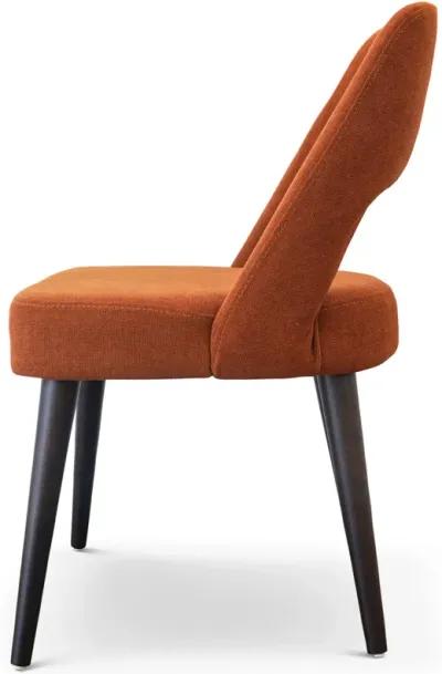 Ariana Modern Dining Chair Burnt Orange Fabric Set of 2