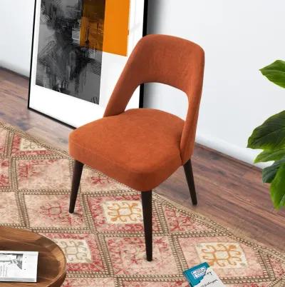 Ariana Modern Dining Chair Burnt Orange Fabric Set of 2