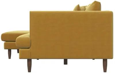 Delano Gold Velvet Sectional Sofa Left Facing Chaise