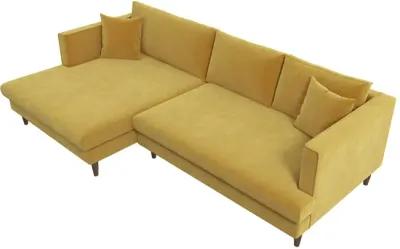 Delano Gold Velvet Sectional Sofa Left Facing Chaise