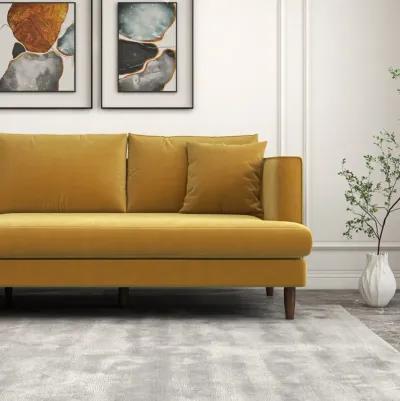 Delano Gold Velvet Sectional Sofa Left Facing Chaise