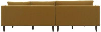 Delano Gold Velvet Sectional Sofa Left Facing Chaise